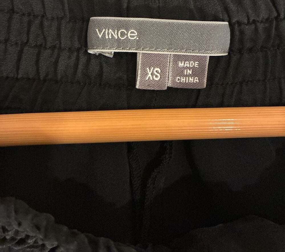 Vince Women's 100% Silk Elastic Waist Pull-On Jogger Pants, Black, Size XS